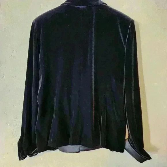 Vintage 90s Y2K  Jeanne Alexander Luxe Velvet and Satin Black Jacket Size XL - Picture 4 of 4
